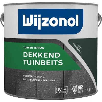 Afbeelding van Wijzonol Dekkend Tuinbeits Standaard kleuren Beits 2,5 liter 9325 Woudgroen