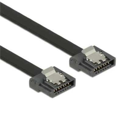 Afbeelding van 0.3 m Delock Kabel SATA FLEXI 6 Gb/s 30 cm schwarz Metall