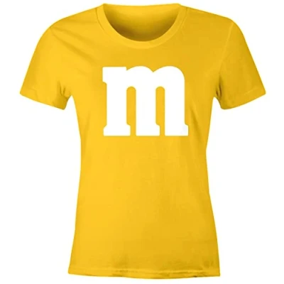 Afbeelding van MoonWorks® Dames T shirt groepskostuum M print kostuum carnaval verkleedkleding, geel, L