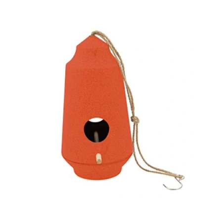 Afbeelding van Point Virgule vogelhuisje Toren Oranje / 15.1 x 28 cm Bamboevezel