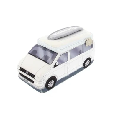 Afbeelding van BRISA VW Collection Volkswagen neopreen universele make up cosmetische cultuur reisapotheektas in T5 Bulli Bus design (wit/groot)