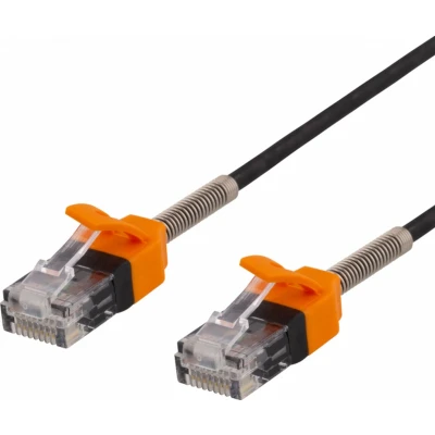 Afbeelding van Deltaco GAM 035 RJ45 Cat6A Patch Kabel 1 meter Zwart/Oranje