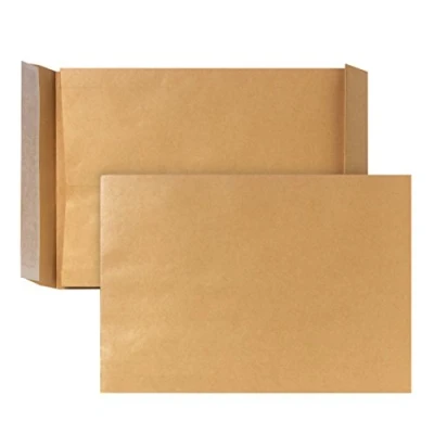 Afbeelding van Vouwzak met wc bodem B4 (353x250x40mm) zelfklevend bruin 150g 200 stuks