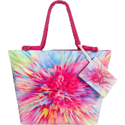 Afbeelding van Grote strandtas voor dames, XXL met ritssluiting, waterdichte zanddichte shopper, schoudertas, handtas, handtas