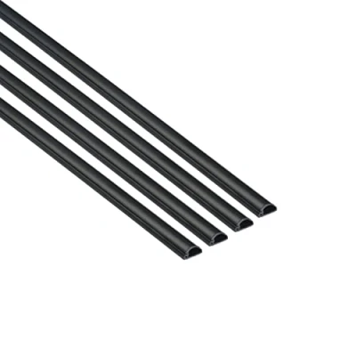 Afbeelding van D Line Micro Cable Trunking 4 pack, halfronde kabelhoes, overschilderbaar, zelfklevende draadafdekking, luidsprekerdraadhider, kabelbeheer 4x 16mm (B) x 8mm (H) 1 meter lengtes (4 meter) zwart