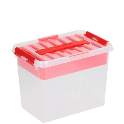 Afbeelding van SUNWARE Q Line Multi Box 9 Liter 300 x 200 220 mm transparant/rood