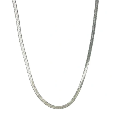 Afbeelding van Platte Ketting Herringbone Edelstaal Zilverkleurig Breedte 5 mm Lengte 41 cm