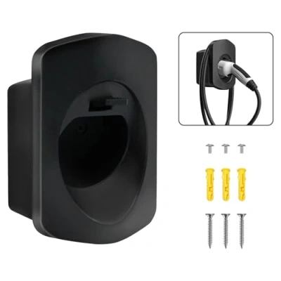 Afbeelding van MCEVKELN Type 2 wandhouder voor oplaadkabel, Wallbox, stekkerhouder, dock EV oplader, IEC 62196 houder, Wallbox accessoires, zwart