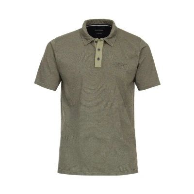 Afbeelding van Casa Moda Poloshirt Streep Groen maat 3XL heren met Regular fit Pasvorm Stretch Suitable Herenkleding