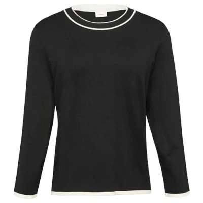 Afbeelding van s.Oliver Black Label MIT Farblich Kontrastierter Trui, Dames, Maat: 38, Schwarz