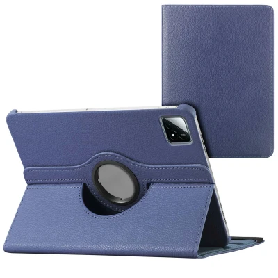 Afbeelding van Xiaomi Pad 6S Pro 12.4 Hoes: iMoshion 360 Draaibare Bookcase Donkerblauw Kunstleder Tablet Hoezen