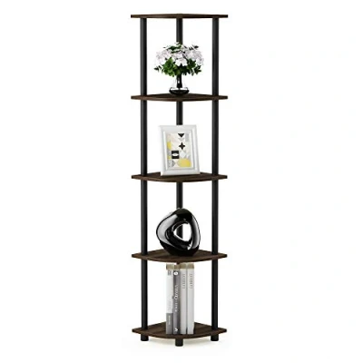 Afbeelding van Furinno, multifunctioneel rek met 3 niveaus 5 niveaus. Ebenen Columbia walnoot/zwart