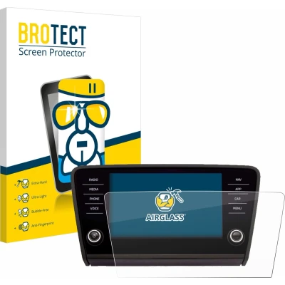 Afbeelding van BROTECT Screenprotector voor Skoda Octavia 2017 Infotainment System Columbus Folie Beschermfolie Beschermglas transparant
