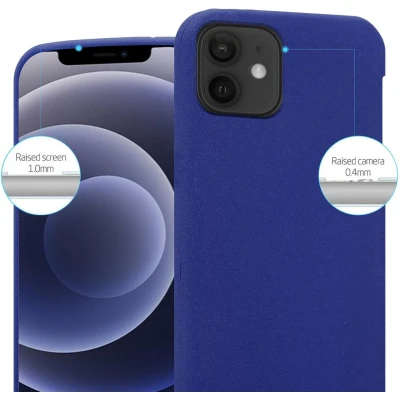 Afbeelding van Cadorabo Hoesje geschikt voor Apple iPhone 12 MINI in FROST DONKER BLAUW Beschermhoes gemaakt van flexibel TPU silicone Case Cover