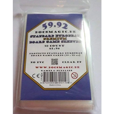 Afbeelding van Docsmagic.de 50 Premium Standard European Board Game Sleeves 61 x 94 EU Euro 59 92