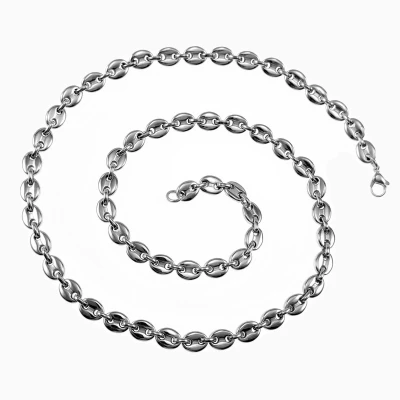 Afbeelding van 60cm x 7mm Koffieboon Ketting Unisex Stalen Zilverkleur Schakelketting