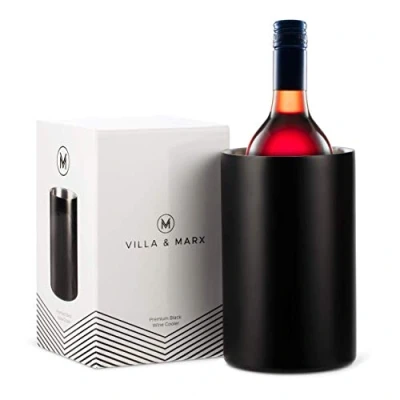 Afbeelding van Villa &amp; Marx wijnkoeler, elegante champagne emmer met premium doos, geïsoleerde wijnflessenkoeler zonder ijs, dubbelwandige past en koelt alle flessen (zwart)