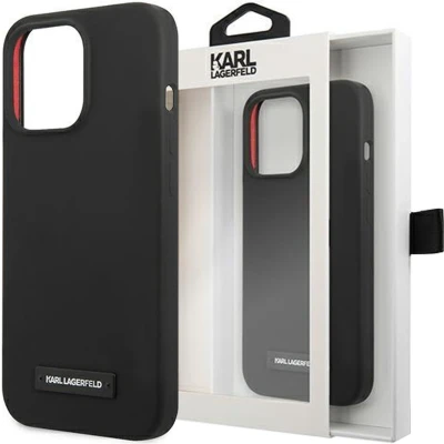 Afbeelding van Karl Lagerfeld KLHCP13SSLMP1K iPhone 13 mini 5.4 hardcase zwart/zwart siliconen plaquette