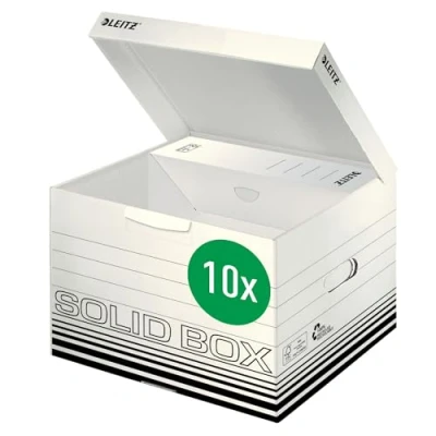 Afbeelding van Archiefopbergdozen Solid Box M 6118 FSC gerecycled karton B 325 x D 360 H 270 mm wit 10 stuks