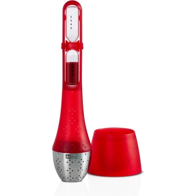 Afbeelding van Theezeef AdHoc Santea Staand Met Zandloper Rood 21,5 cm
