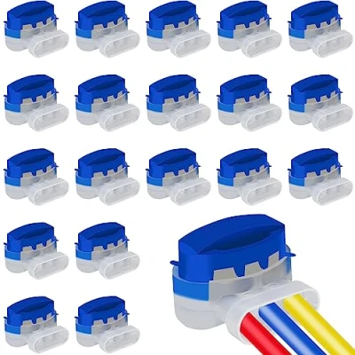 Afbeelding van 20 stuks kabelverbinders voor robotmaaiers, waterdichte elektrische stekker gevuld met harsen het verlengen of repareren van randkabel robotmaaiers