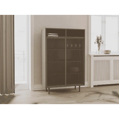 Afbeelding van Nordic Home Sadie wandkast 140 cm olijfgroen Metaal
