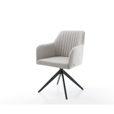 Afbeelding van DELIFE Draaistoel Greg Flex stripes lichtgrijs kruisframe breed zwart 360 draaibaar rocker functie pocketveer kern