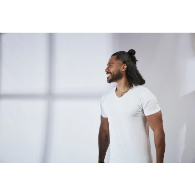 Afbeelding van V nus Stretch Wit Regular hals 2 pack XL