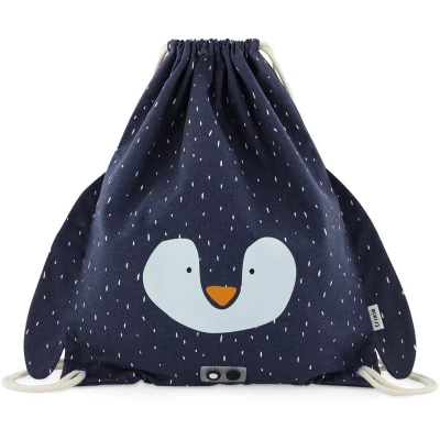 Afbeelding van Trixie Mr. Penguin Drawstring Bag blue Kindertas Schooltas