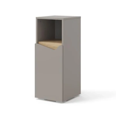 Afbeelding van Vicco Midikast Marelle, Grijs/Grijs, 30 x 74.5 cm met deur en open vak