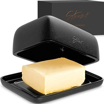Afbeelding van Steinzeit design botervloot keramiek voor alle gangbare boter (250gr) boterstolp en botervat met uniek boterschaal boterbox vaatwasmachinebestendig