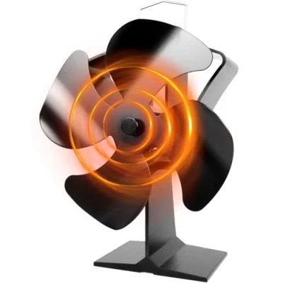 Afbeelding van Tomersun ventilator voor haarden en (hout)kachels geluidsarm, 4 rotorbladen, milieuvriendelijk
