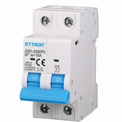 Afbeelding van ZOREI Fotovoltaïsche schakelaar, 2P DC 500V 6KA, gebruikt 2 DIN modules, MCB C16 16A