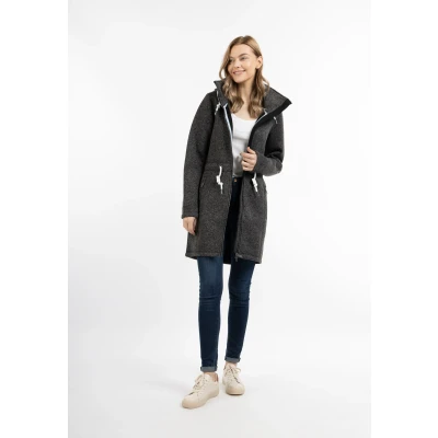 Afbeelding van ICEBOUND Gebreide fleece jas Dames grijs melange