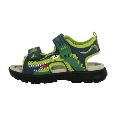 Afbeelding van Lurchi Krypto Blinky Outdoorsandalen voor kinderen, Maat: 27, Dark blue/green Textiel/ synthetisch