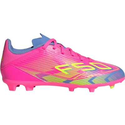 Afbeelding van adidas Performance F50 League FIRM/MULTIGROUND KIDS Voetbalschoenen met kunststof noppen voor kinderen, Maat: 35.5, Lucid pink/lucid lemon/blue fusion