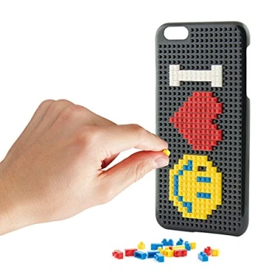 Afbeelding van KSIX smart Your tech Beschermhoesje voor iPhone SE 2022, 2020, 8, 7, halfstijf, incl. Lego onderdelen, zwart