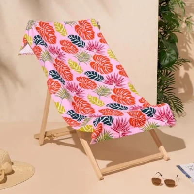 Afbeelding van Dreamscene Zwemhanddoeken voor volwassenen kinderen roze blad, microvezel zwemhanddoek super zachte sneldrogende handdoek zomer strand vakantie essentials gym mannen, 71 cm x 152