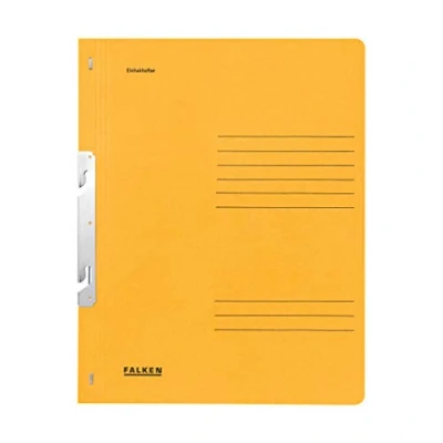 Afbeelding van Origineel Falken 50 stuks bijlagemap. Made in Germany. Gemaakt van gerecycled karton met volledige voorklep en autoriteit nieten voor DIN A4 geel dossiermap document map.