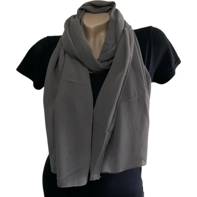 Afbeelding van Sjaal Hoofddoek Chiffon Grijs 170 x 70 cm