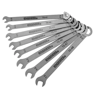 Afbeelding van 8 in 1 super slanke/dunne sleutelset (laag profiel, slechts 1,5 mm dik), roestvrij staal.