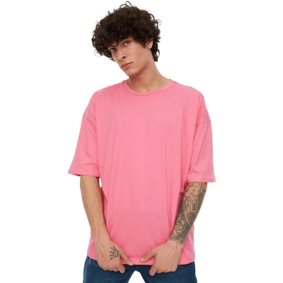 Afbeelding van Trendyol Bruin Oversized/Wijd Gesneden 100% Katoenen Basic T Shirt Met Korte Mouwen Tmnss22Ts0318
