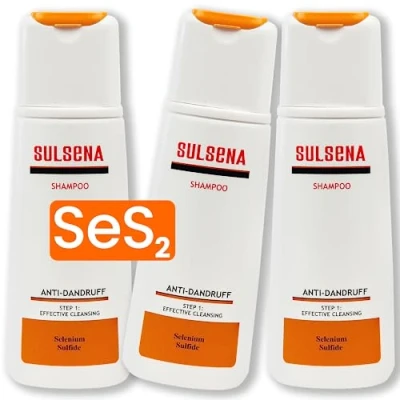 Afbeelding van 3 x SULSENA ANTI ROOS Shampoo RUSTGEVENDE KALMERENDE DIEP REINIGENDE EFFECTIEVE DANDRUFF met Selenium Sulfide voor Elk Haartype Set MANNEN en VROUWEN 450 ml