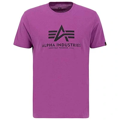Afbeelding van Alpha Industries Tshirt print, Heren, Maat: XS, Dark magenta