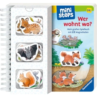 Afbeelding van ministeps: Wer wohnt wo?: Mein großes Spielbuch mit 22 Magnetteilen.Ab 24 Monaten