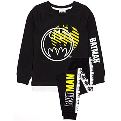 Afbeelding van DC comics batman pyjama&#039;s jongens kinderen zwarte lange lengte t shirt PJ&#039;s 9 10 jaar