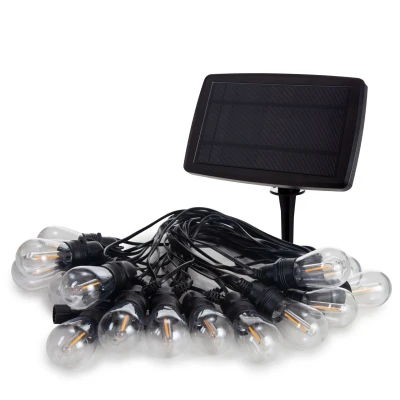Afbeelding van Solar LED 15 m warmwitte lampen zwarte draad