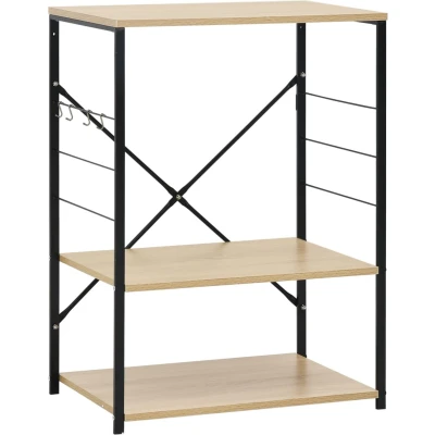 Afbeelding van vidaXL Magnetronkast 60x39,6x79,5 cm bewerkt hout zwart en eikenkleur