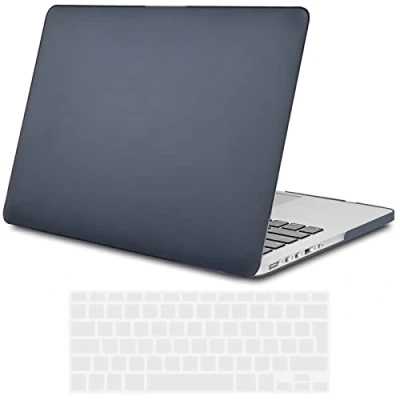 Afbeelding van TECOOL Case Hoes Compatibel met MacBook PRO 15 inch Retina 2015 2014 2013 2012 A1398, Slim Plastic Harde Koffer Bescherming Mat Hardcase en EU Toetsenbord Cover, lichtzwart