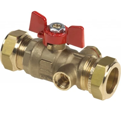 Afbeelding van Bonfix Kogelkraan Met aftapgelegenheid Vlinderhendel 22x22mm